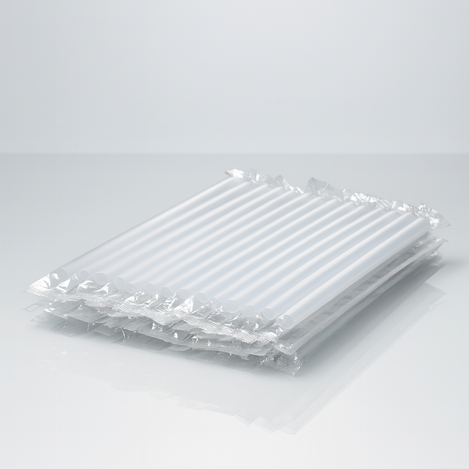 Paie transparente bubble tea, PP, varf ascutit, ambalate individual, calibru 1cm, lungime 21cm, SET 100 buc